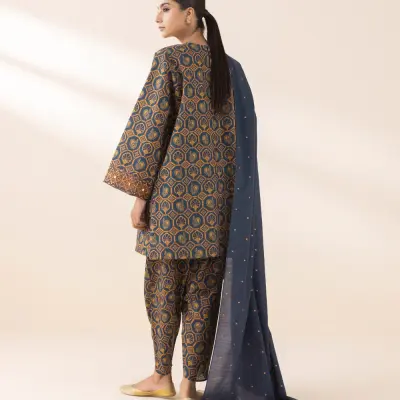 3 Piece - Embroidered Light Khaddar Suit