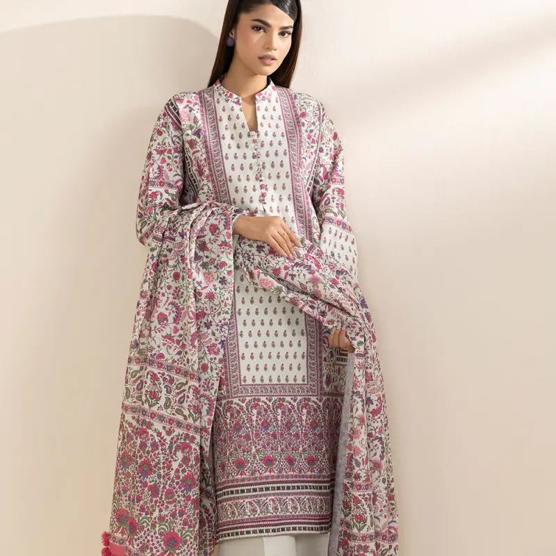 3 Piece - Printed Khaddar Suit