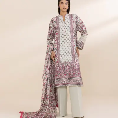 3 Piece - Printed Khaddar Suit