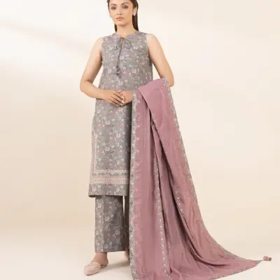 3 Piece - Embroidered Khaddar Suit