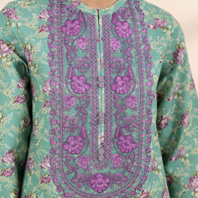 3 Piece - Embroidered Khaddar Suit