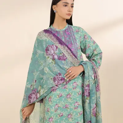 3 Piece - Embroidered Khaddar Suit