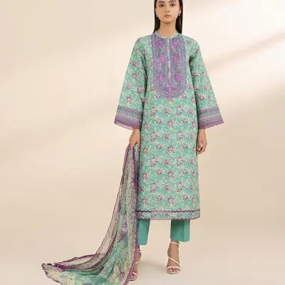 3 Piece - Embroidered Khaddar Suit
